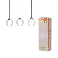 OSRAM DECOR Lampada a sospensione Circle, 3 pendenti, 20W, Click CCT Nero