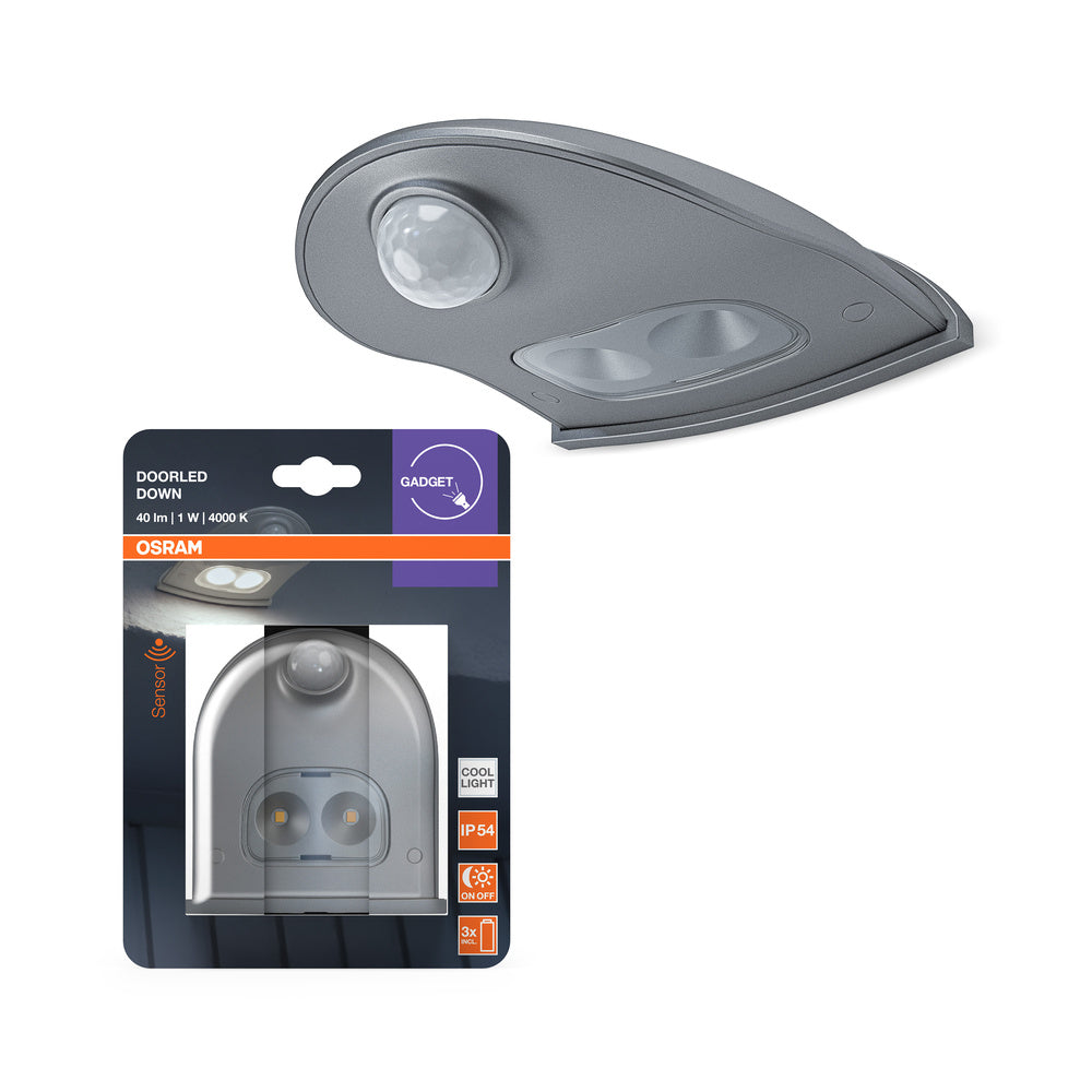 OSRAM Lampada da parete esterna a LED a batteria IP54 con sensore