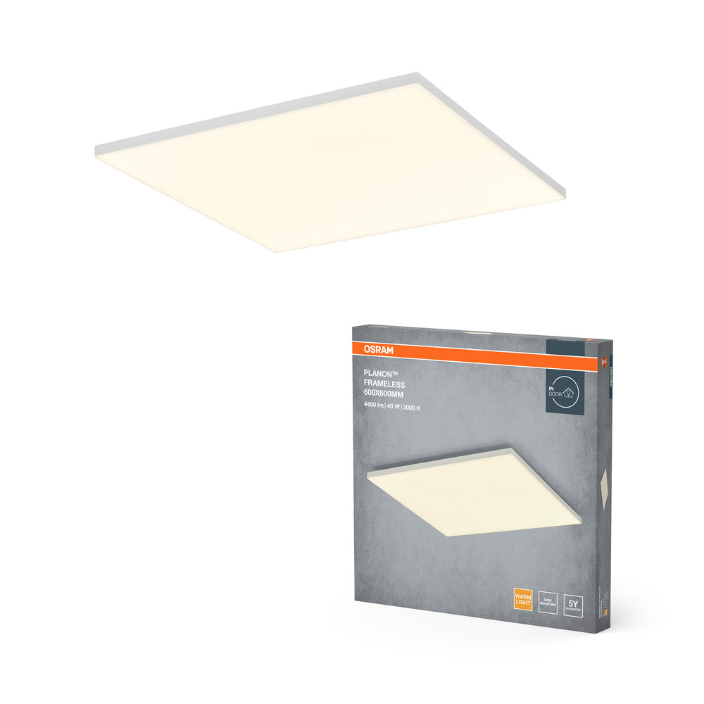 OSRAM Planon Lampada da soffitto senza cornice, bianco caldo, 40W, 600x600mm