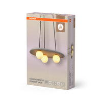 OSRAM DECOR Lampada a sospensione Nido in cemento grigia, 3 fiamme, G9