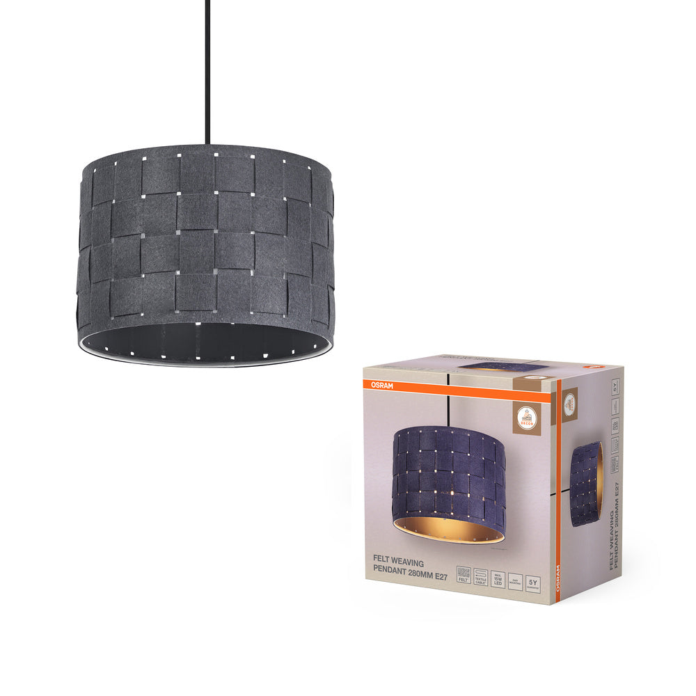 OSRAM DECOR Lampada a sospensione Decor Felt Weaving grigio, E27, 280 mm