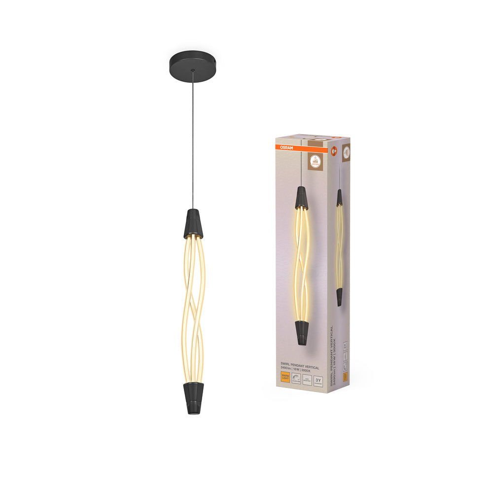 OSRAM DECOR Lampada a sospensione Swirl verde 18W 830 Click DIM