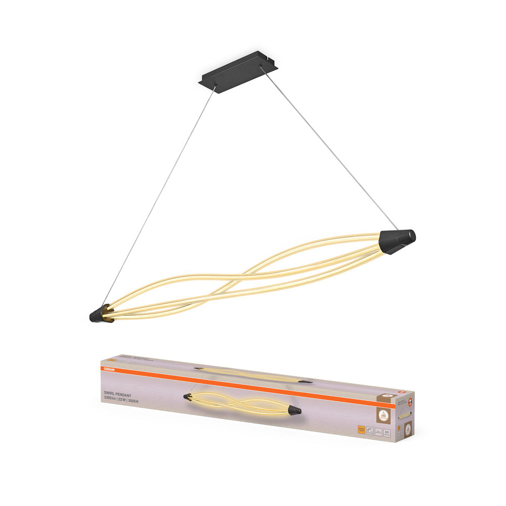 OSRAM DECOR Lampada a sospensione Swirl, 22W, 3000K, 2400lm, Bianco caldo, Dimmerabile con click