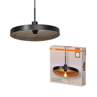 OSRAM DECOR Lampada a sospensione a piastra E27 Lampada a sospensione Nero Legno OSRAM DECOR