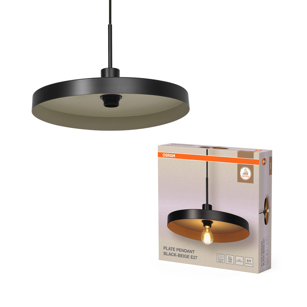OSRAM DECOR Lampada a sospensione a piastra E27 lampada a sospensione beige
