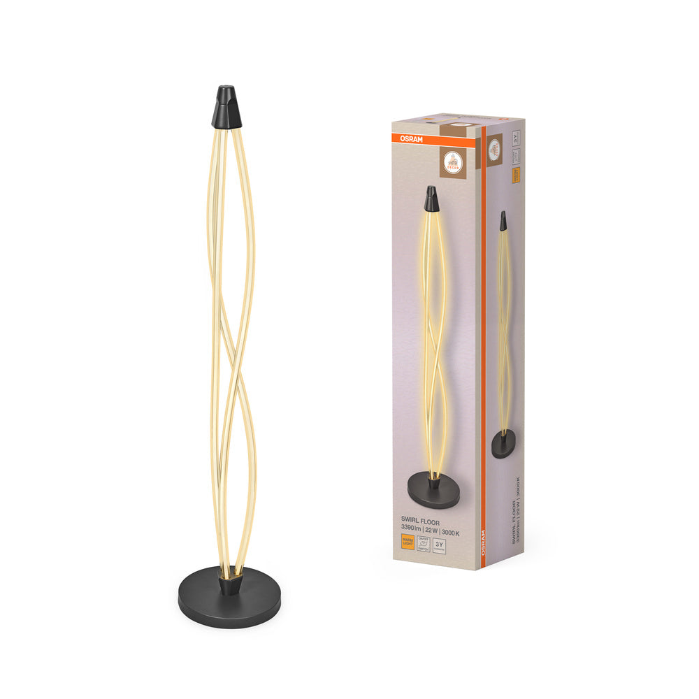 OSRAM DECOR Lampada da terra Swirl, 22W, Click DIM, 3000K, 2400lm