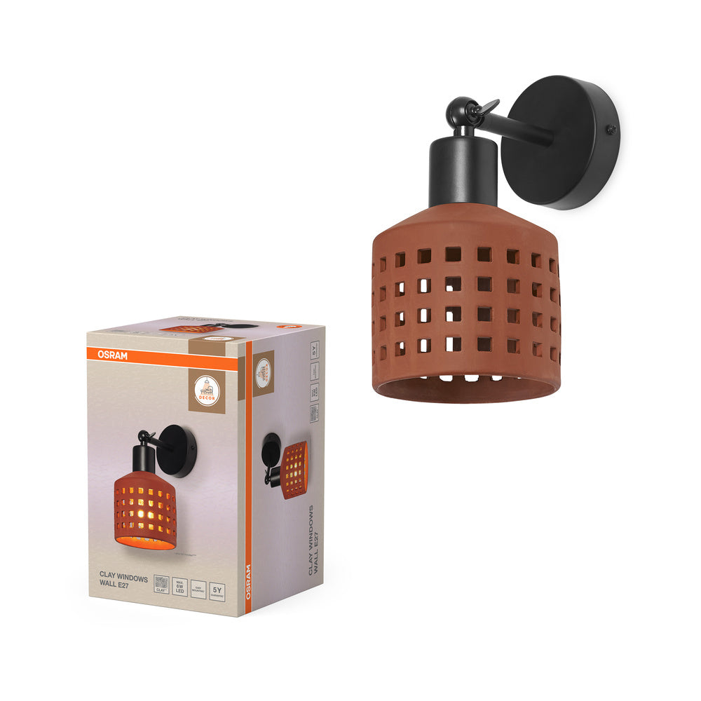 OSRAM DECOR Clay Windows lampada da parete marrone, E27