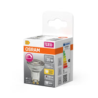 OSRAM Superstar lampada riflettore, vetro chiaro, bianco caldo (2700K), 230 lumen, sostituto per lampadine tradizionali da 35W, dimmerabile GU10