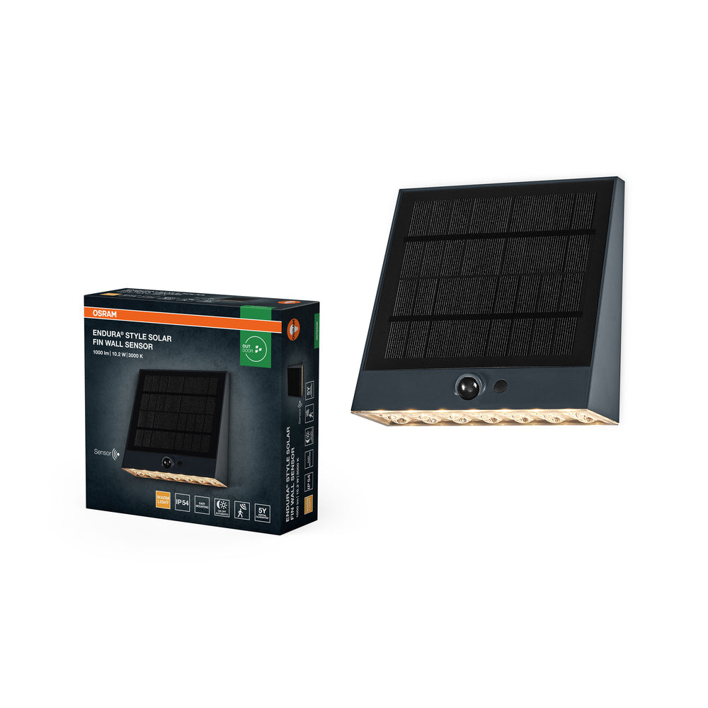 ENDURA STYLE SOLAR BRIGHT SENSOR lampada da parete Fin IP54 grigio scuro