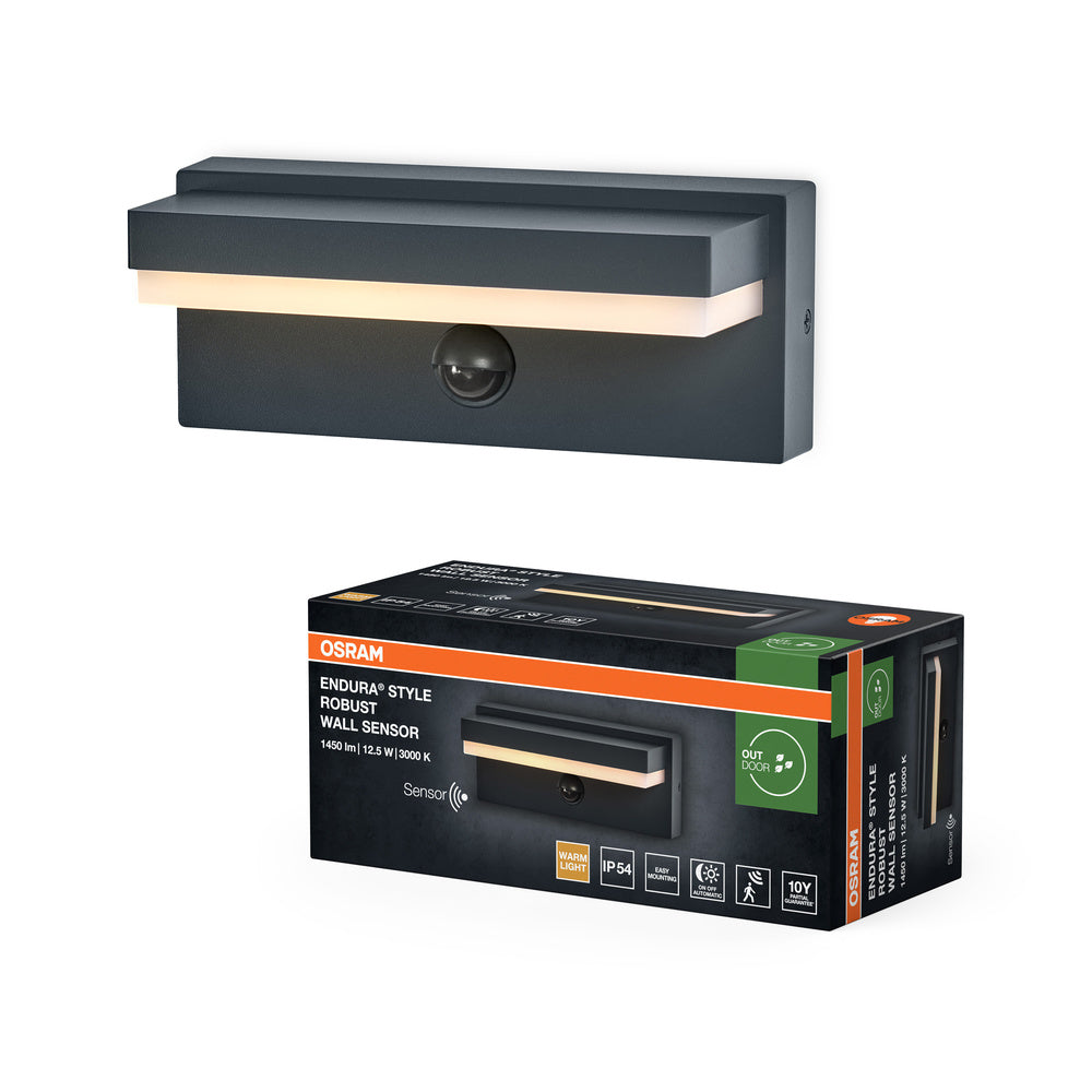 OSRAM ENDURA® STYLE ROBUST Wandleuchte mit Bewegungsmelder IP54 Dunkelgrau