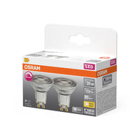 OSRAM Lampadina riflettore LED dimmerabile PAR16 con attacco GU10, bianco caldo (2700K), spot in vetro, 3.7W, sostituto per lampadina riflettore da 35W, LED SUPERSTAR PAR16
