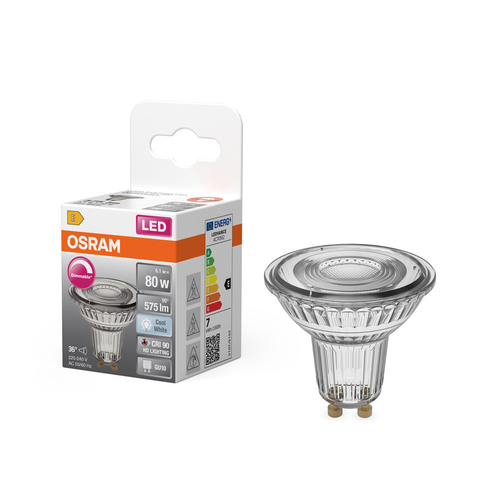 OSRAM Lampada LED LED SUPERSTAR PAR16 7W 940 GU10, 575 lm, 4000 K, Bianco freddo