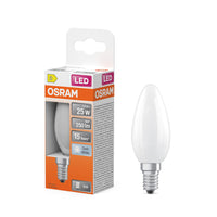 OSRAM Retrofit Classic B LED Lampada a candela opaca (ex 25W) 2,5W / 4000K Bianco freddo E14