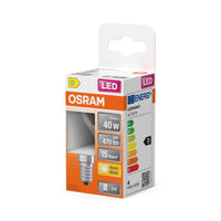 OSRAM Retrofit Classic P LED Lampada opaca (ex 40W) 4W / 2700K Bianco caldo E14