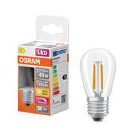 OSRAM Lampadina LED a filamento dimmerabile con attacco E27, bianco caldo (2700K), candela a soffio di vento, 5W, sostituzione per lampadina a incandescenza da 40W, trasparente, retrofit LED CLASSIC BA DIM