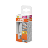 OSRAM Lampadina LED Retrofit CLASSIC B 2.5W 827 Opaca B22d, 250 lm, 2700 K, Bianco caldo
