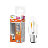 OSRAM Lampada LED Retrofit CLASSIC B 2.5W 827 Chiaro B22d, 250 lm, 2700 K, Bianco caldo