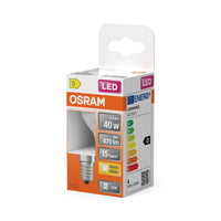 OSRAM Retrofit Classic P LED Lampada opaca (ex 40W) 4W / 2700K Bianco caldo E14