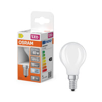 OSRAM Retrofit Classic P LED Lampada opaca (ex 40W) 4W / 4000K Bianco freddo E14