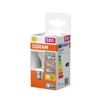 OSRAM Lampada LED Retrofit CLASSIC P 4W 827 Opalino B22d, 470 lm, 2700 K, Bianco caldo