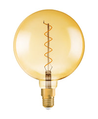 OSRAM VINTAGE 1906® Lampada LED LED CLASSIC Globe Dimmable 4W 820 Oro E27 Attacco Argento, 300 lm, 2000 K, Luce Calda Comfort
