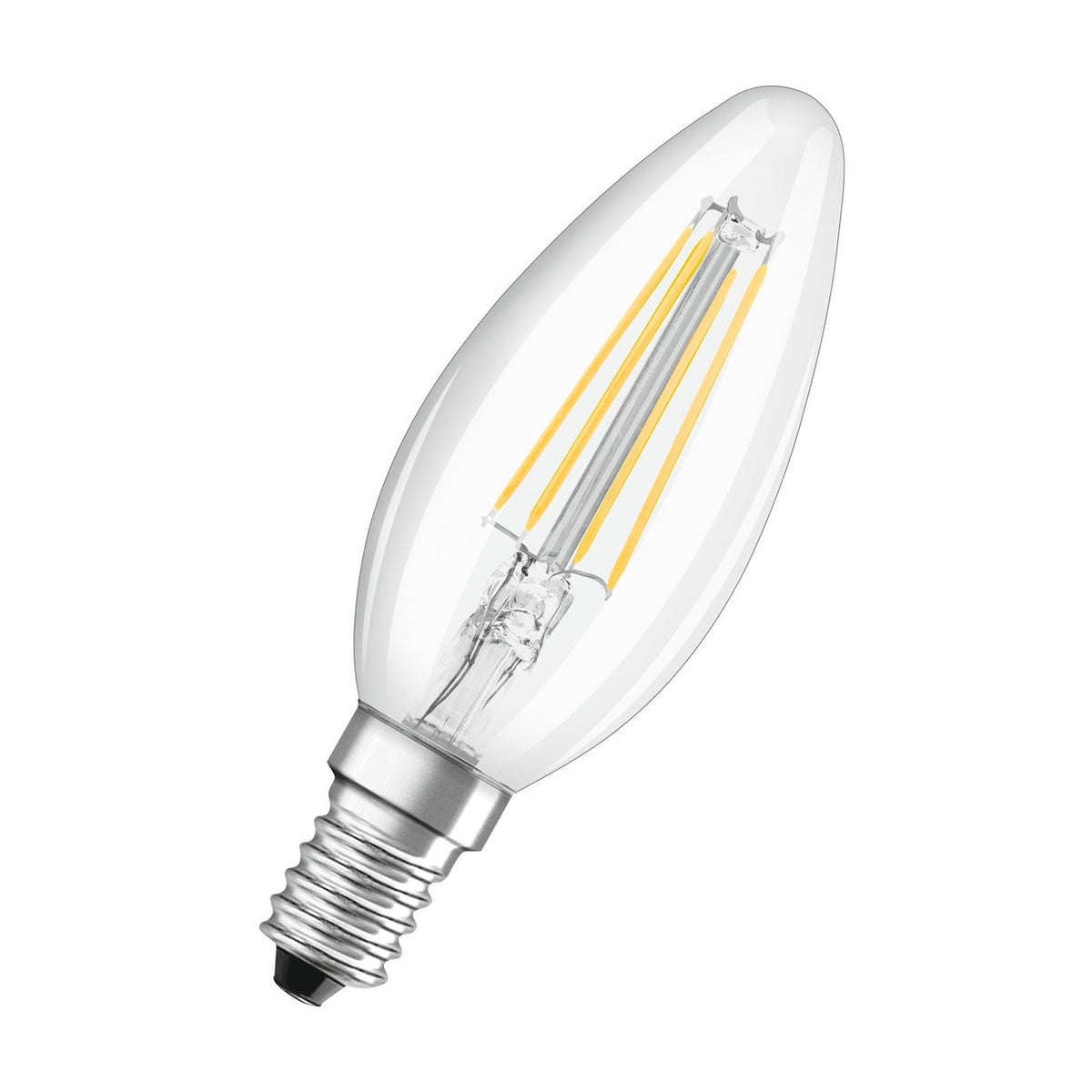 OSRAM LED-Lampen, klassische Minikerzenform, 40 Watts Ersatz, E14, B-shape, 2700 Kelvin, Warm weiß, Klares Glas, 2-er Pack