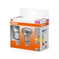 OSRAM Lampada LED LED STAR R63 4.8W 827 E27, 350 lm, 2700 K, Bianco caldo, Confezione da 2