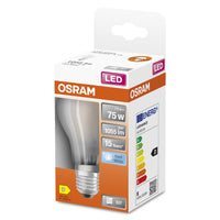OSRAM LED Lampada LED Retrofit CLASSIC A 7.5W 840 Satinata E27, 1055 lm, 4000 K, Bianco Freddo