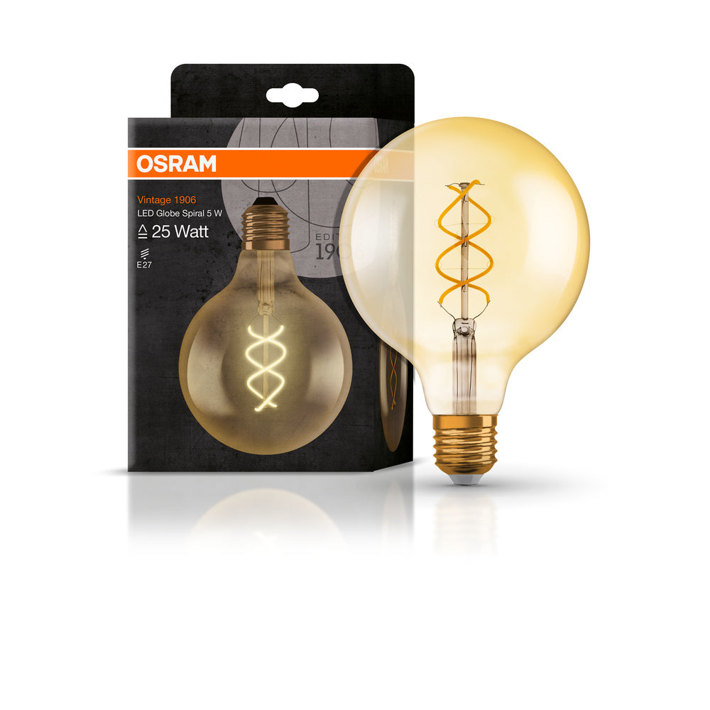 OSRAM VINTAGE 1906® LED Lampada LED CLASSIC GLOBE 4W 820 Oro E27 Attacco Oro, 300 lm, 2000 K, Luce Calda Comfort