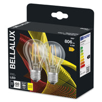 BELLALUX LED-Lampe, Sockel: E27, Warm White, 2700 K, 7 W, Ersatz für 60-W-Glühbirne, klar, ST CLAS A