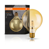 OSRAM VINTAGE 1906® LED Lampe LED CLASSIC GLOBE 2.5W 824 Gold E27, 220 lm, 2400 K, Warm Comfort Light