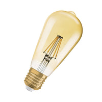 OSRAM Dimmbare LED-Lampen, Vintage-Edition, 55 Watts Ersatz, E27, ST64-shape, 2400 Kelvin, Comfort warm white, Klares Glas, single Pack