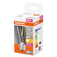 OSRAM LED Lampada LED Retrofit CLASSIC A DIM 4.8W 827 Chiara E27, 470 lm, 2700 K, Warmweiß