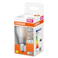 OSRAM LED Lampada LED Retrofit CLASSIC A 11W 865 Satinata E27, 1521 lm, 6500 K, Luce diurna fredda