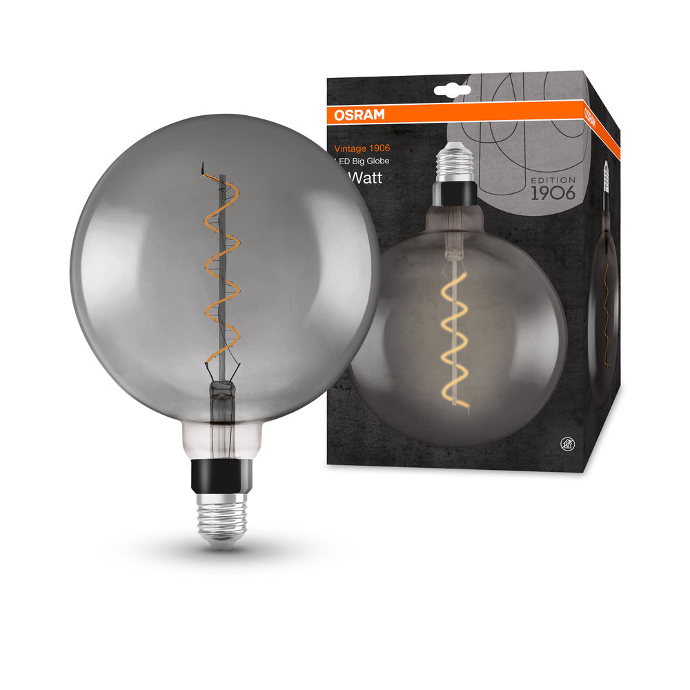 OSRAM VINTAGE 1906® LED Lampada LED CLASSIC GLOBE 4W 818 Fumè E27, 140 lm, 1800 K, Luce Comfort Calda