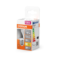 OSRAM LED Lampada LED STAR CLASSIC P 4.9W 827 Satinata E27, 470 lm, 2700 K, Bianco caldo