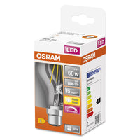 OSRAM LED Lampada LED Retrofit CLASSIC A DIM 7W 827 Chiara B22d, 806 lm, 2700 K, Warmweiß