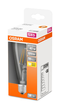 OSRAM LED Lampe LED Retrofit CLASSIC ST 4W 827 Clear E27, 470 lm, 2700 K, Warmweiß