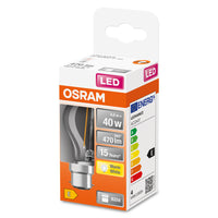 OSRAM LED Lampada LED Retrofit CLASSIC P 4W 827 Chiara B22d, 470 lm, 2700 K, Bianco caldo