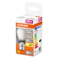 OSRAM LED Lampada LED Retrofit CLASSIC P 4W 827 Satinata B22d, 470 lm, 2700 K, Bianco caldo