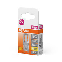 OSRAM LED Stiftsockellampe PIN G9 2.6W 827 Clear G9, 320 lm, 2700 K, Warmweiß, 2er Pack