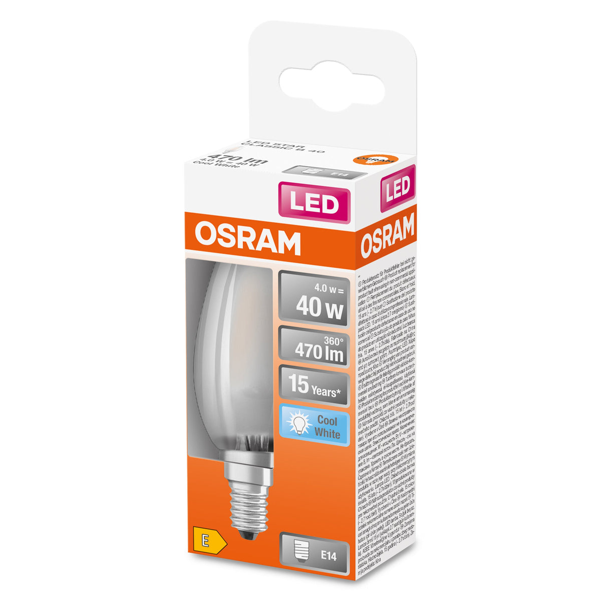 OSRAM Lampadina LED STAR Classic B 40 filamento, luce naturale E14