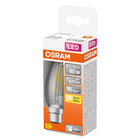 OSRAM LED Lampada LED Retrofit CLASSIC B 4W 827 Chiara B22d, 470 lm, 2700 K, Bianco caldo