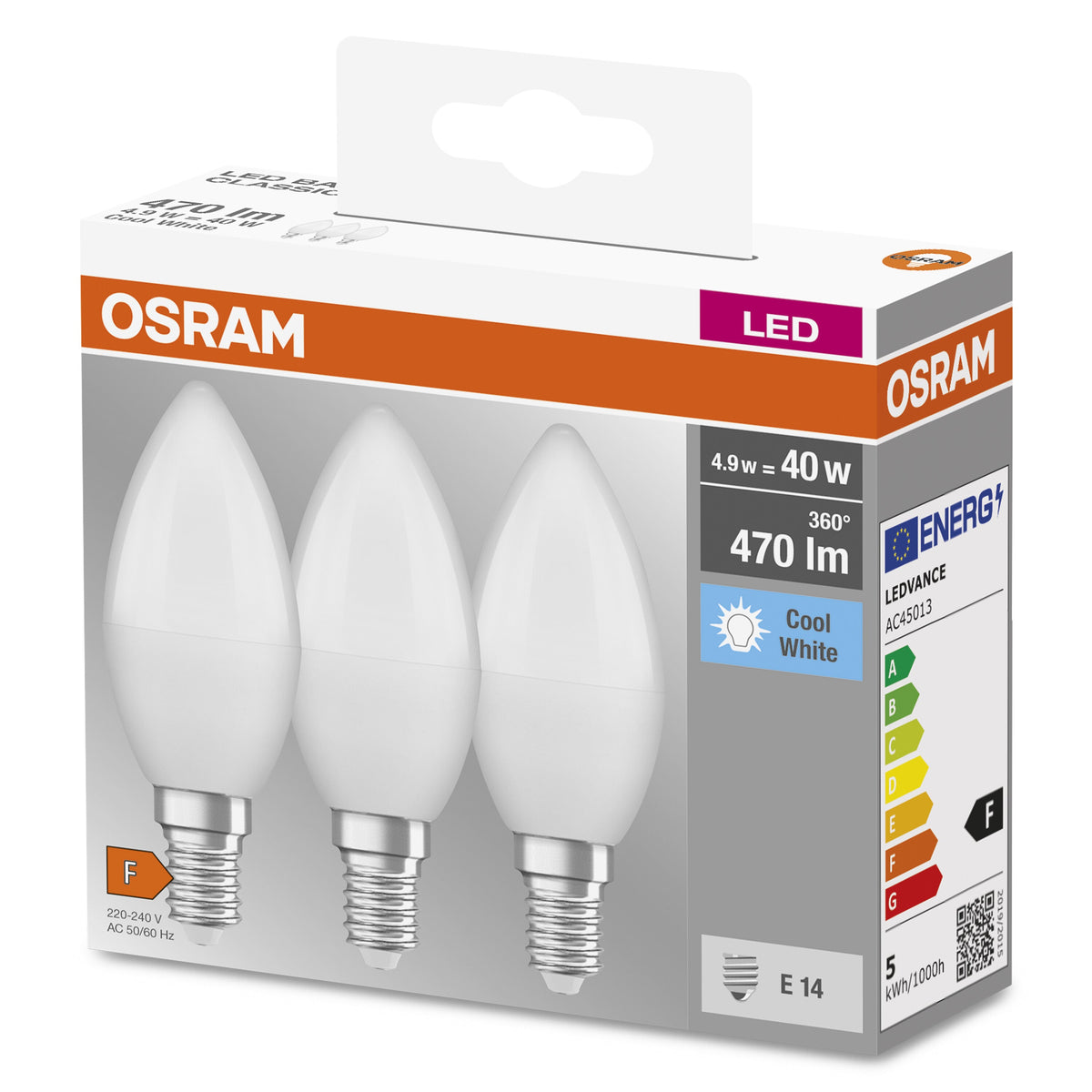 OSRAM LED BASE CLASSIC B 40 FR 4.9 W/4000 K E14