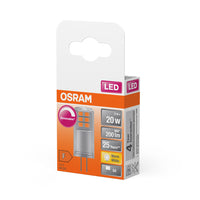 OSRAM LED Stiftsockellampe PIN 12 V DIM 2W 827 Clear G4, 200 lm, 2700 K, Warmweiß