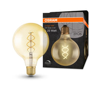 OSRAM VINTAGE 1906® Lampada LED LED CLASSIC Globe Dimmable 4W 820 Oro E27 Attacco dorato, 300 lm, 2000 K, Comfort bianco caldo