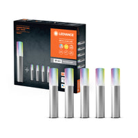 LEDVANCE Wifi SMART+ Palo da Giardino Esterno Mini Lampada LED multicolore RGBW Set base da 5 pezzi