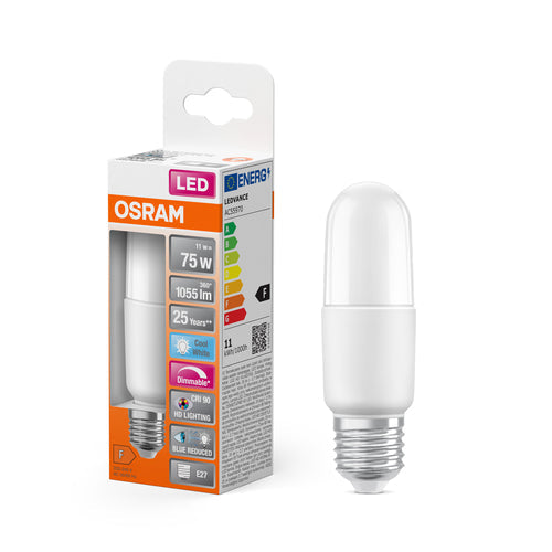 Lampada LED dimmerabile OSRAM Superstar con resa cromatica particolarmente elevata (CRI90) per attacco E27, aspetto opaco, bianco luce diurna (6500K), 1050 lumen, ricambio per lampadine convenzionali da 75 W, confezione da 1