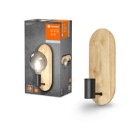 LEDVANCE DECOR Applique da parete in legno, nero/legno, E27
