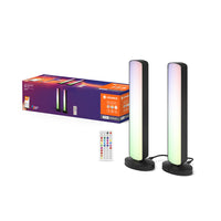 LEDVANCE SMART+ WIFI LED lampada da terra, piccola, nera, 2x 2,5W, 2x 480lm, luce bianca e colorata regolabile, dimmerabile, funzione ritmo musicale controllabile tramite app, 2700 - 6500K